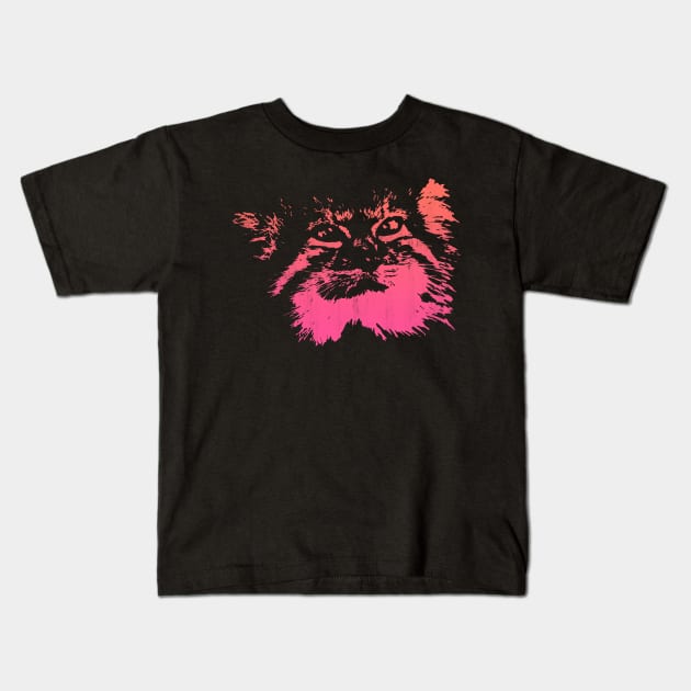 Pallas Cat - Pink Kids T-Shirt by Scailaret